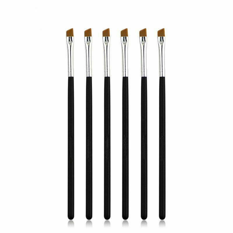 FATASH 5 PCs Angled Eyeliner/Eyebrow Brush, Ultra Thin Flat Tip for Precision Lining/Shaping Eye Brow
