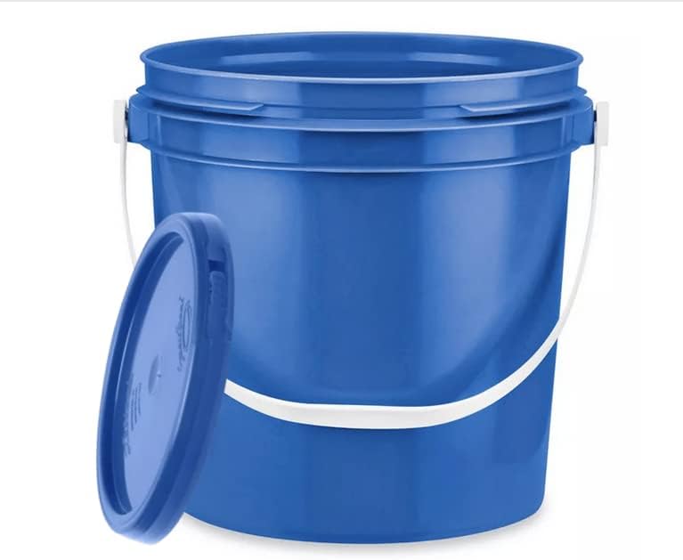 Miniatura 3 de House Naturals Contenedor de plástico de 1 galón con tapa, color azul, grado alimenticio, libre de BPA, fabricado en Estados Unidos (paquete de 5