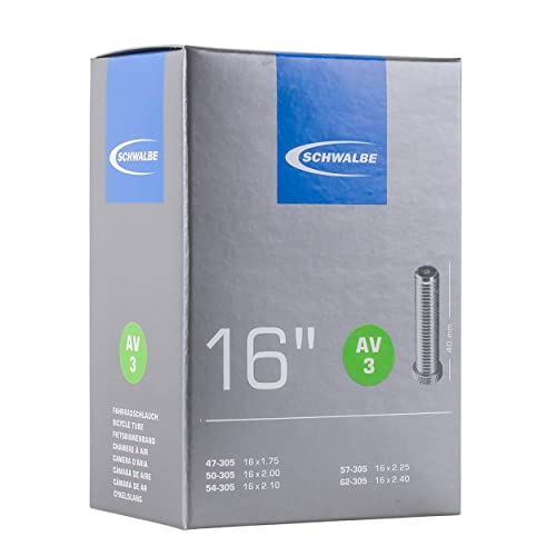 SCHWALBE Bicycle Inner Tube with 40mm Sclaverand Valve, 16 x 1.75-2.5-Inch