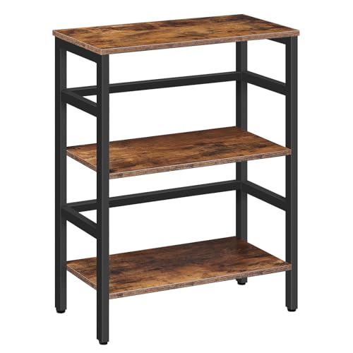 HOOBRO Leiterregal, Standregal, 3 Ebenen Bücherregal, Querstangen-Design, Multifunktionales Ablageregal, Stabiler Metallrahmen, Industriestil, für Wohnzimmer, Schlafzimmer, Arbeitszimmer EBF86CJ01G1