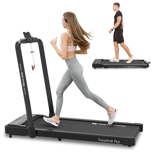 Mobvoi Home Laufband Plus 3-in-1, Intelligente KI klappbares Laufband, 2,5 PS, Lauf-und Gehgerät für unter den Schreibtisch, LED-Display, Lautsprecher, große Lauffläche, TicSports APP, 120 kg 12 km/h