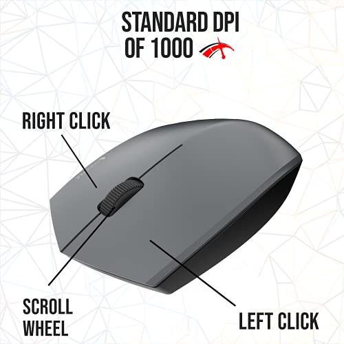 Image of Coconut WKM13 Inspire Wireless Keyboard and Mouse Combo for Windows, 2.4Ghz Wireless Range 6-10M, Keyboard with Palm Rest, 1000 DPI 3 Button Ambidextrous Mouse, PC /Laptop