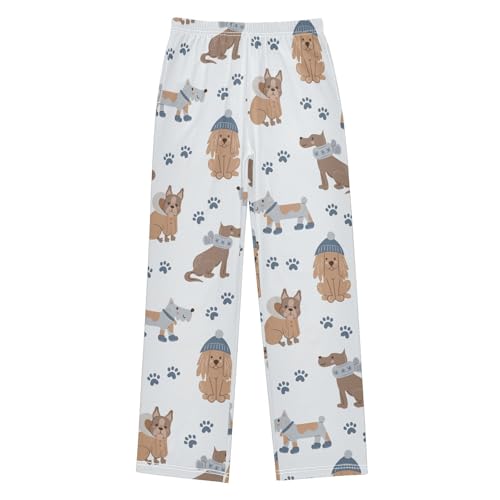 Boys' Pants Cute Dogs Puppies Pet Paw Long Bottoms Jogger Pants Elastic Waist Trousers with Pockets S-XL