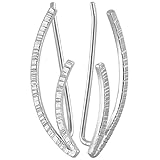 Hand-Hammered Ear Climber Earrings, 925 Sterling Silver, Organic Texture, Lightweight and Hypoallergenic - Handmade by Emmanuela