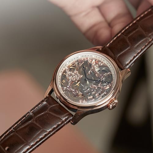 Image of Thomas Earnshaw Mens 42mm Bauer Mechanical Skeleton Automatic Watch with Genuine Leather Strap or Stainless Steel Bracelet ES-8049