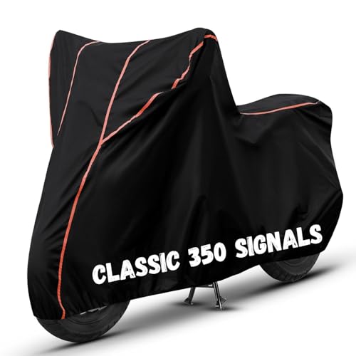 Image of Bike Cover for Classic 350 Signals 100% Waterproof, Dustproof & Scratch Resistant| Fully Bottom Elastic UV Resistant Heavy Duty Body Cover | All Weather Outdoor Use