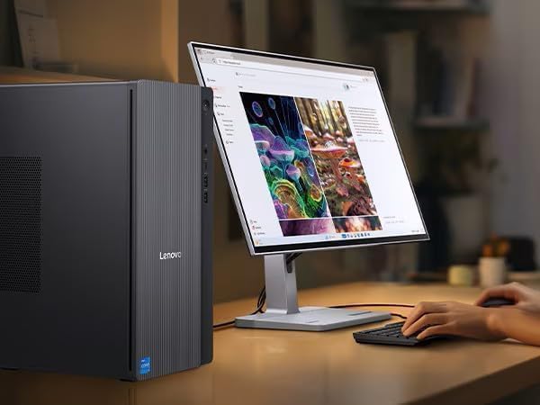 Image of Lenovo IdeaCentre Secure & Productive Business Tower Desktop, Intel 10-Core Ultra 5 225, 32GB DDR5 RAM, 1TB Storage(512GB SSD & 500GB HDD), HDMI + VGA, Wi-Fi 6E, RJ-45, USB-C, Windows 11 Pro