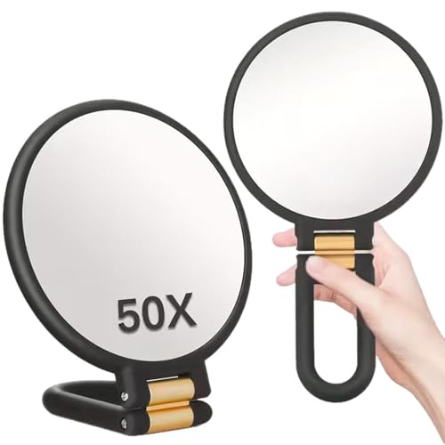 Espejo para maquillaje con aumento 50X y base ajustable miniatura 3