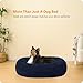 HMTOPE Orthopädisches Hundebett rund Hundekissen Hundesofa Katzenbett Donut Kuscheliges Hundekorb Waschbar, 80 cm Ø, Navyblau