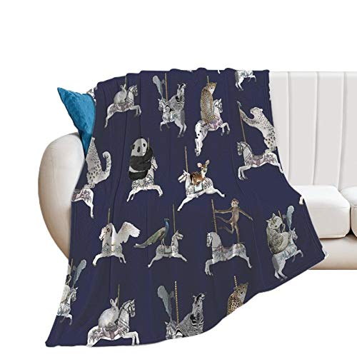 fifbird Bequeme Überwurfdecke, Flanell-Fleece, für alle Jahreszeiten, atmungsaktiv, Stuhl, dekorative Decken, lustiges Karussell, 203,2 x 152,4 cm