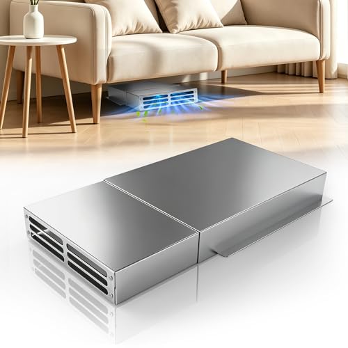 Gadgetzan Sideways Floor Vent Extender for Under Furniture Adjustable 11.9-23 Aluminum Air Vent Deflector for Under Bed Sofa and Cabinet