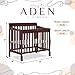 Dream On Me Aden 4-in-1 Convertible Mini Baby Crib in Espresso, GreenGuard Gold & JPMA, Sustainable Pinewood, Non-Toxic Finish, 3 Mattress Heights, Converts to Mini Day & Twin-Size Bed