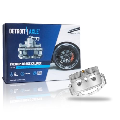 Image of Detroit Axle - Rear Left Brake Caliper for 2011-2019 | Chevy Silverado 3500 HD GMC Sierra 3500 HD DRW Disc Brake Caliper with Bracket 2012 2013 2014 2015 2016 2017 2018 Replacement