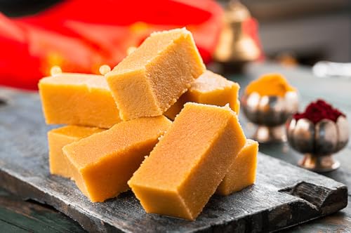 Image of SAKAS Mysore Pak 200g | Pure Ghee Soft Melt-in-Mouth Mysore Pak | Traditional South Indian Mithai | No Added Preservatives | Fresh Hygienic Sweet Gift Pack | Since 1993 | 60 Days Shelf Life