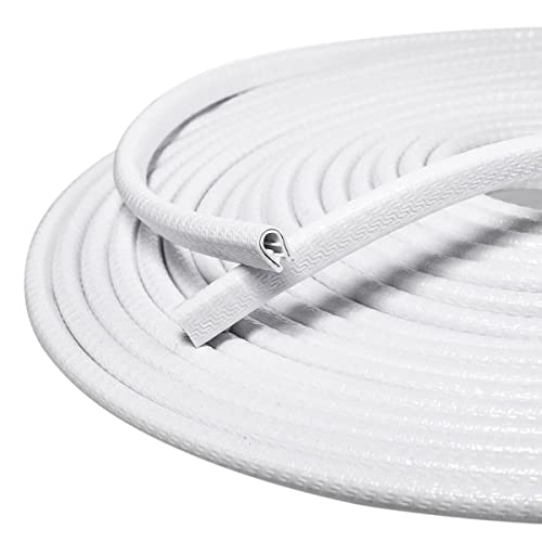 Tintvent 32Ft Car Door Edge Guards White Universal Rubber Car Door Edge Protector U Shape Automotive Door Entry Guard, Edge Trim Fits for Sedans, Trucks, SUV, ATV, Boats