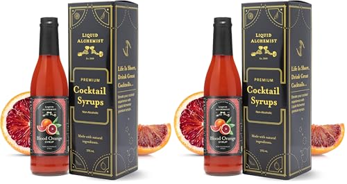 Image of Liquid Alchemist Blood Orange Syrup for Cocktails - Real Ingredients Make our Blood Orange Puree a Perfect Margarita Mixer - Non-GMO Sour Mix (12.7 oz) (Pack of 2)