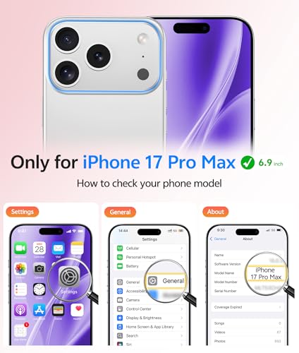 Image of FNTCASE for iPhone 17 Pro Max Case: [Compatible with Magsafe] Translucent Matte Cases with [Full Camera Protection] [Screen Protector] Military Grade Shockproof Protective Phone Cover - Light Purple