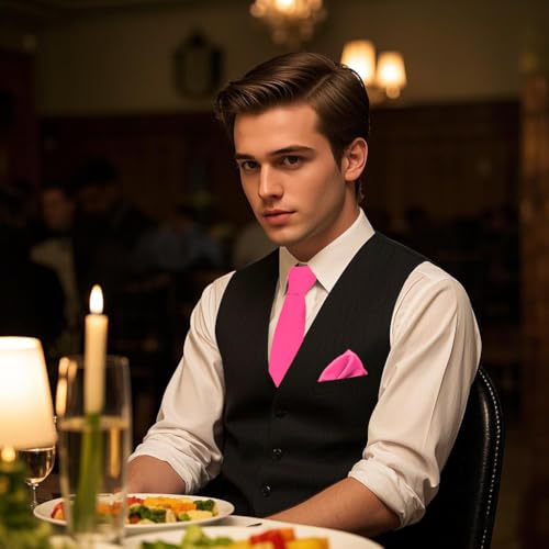 Image of Men's Pocket Square, Solid Color Boys Handkerchiefs for Men Wedding Party