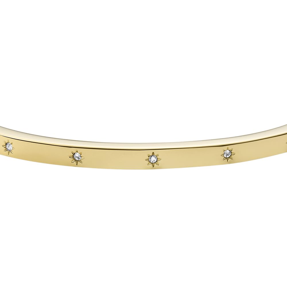 Fossil Bracciale da donna in acciaio inossidabile con chiusura a pulsante