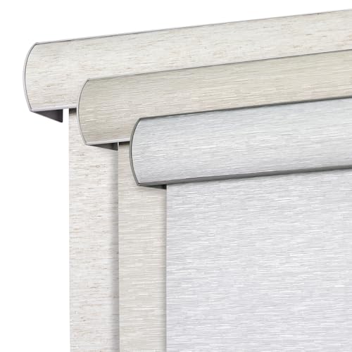 Joydeco Natural Woven Roller Shades for Indoor Windows, Cordless Blackout