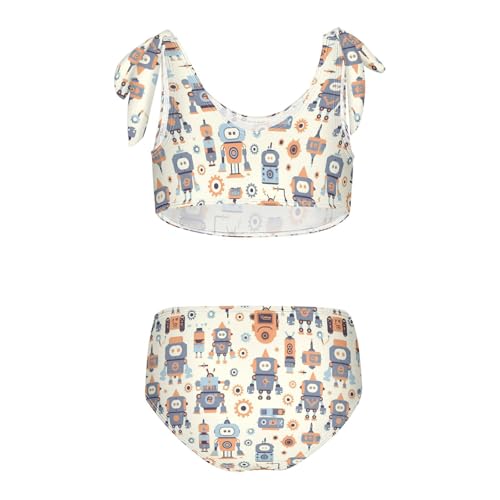 Wusikd Cute Robots Gears Girls Swimsuits Two Piece Swimwear Bikini Set for for Girls Size 3T2