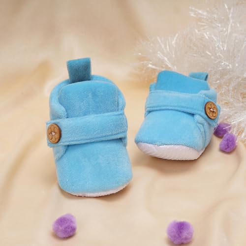Image of Neska Moda Baby Boys & Baby Girls 6 to 12 Months Velvet Booties