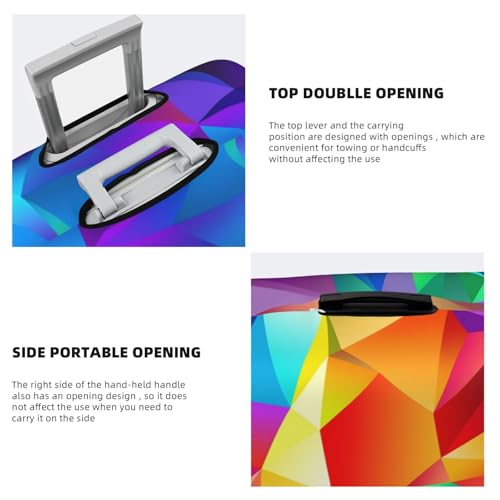 Travel Luggage Protector Cover Rainbow Geometric Suitcase Covers for Luggage Fashion Washable Elastic Luggages Cover Protector Scratch Resistant Travel Essentials Suitcase Cover Fits 18-32 Inch4