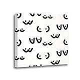 Ansouyi 12x12 Inches Canvas Wall Art Painting Pattern Woman Breast Funny Boobs Doodle Black and White Home Decorative Artwork Prints