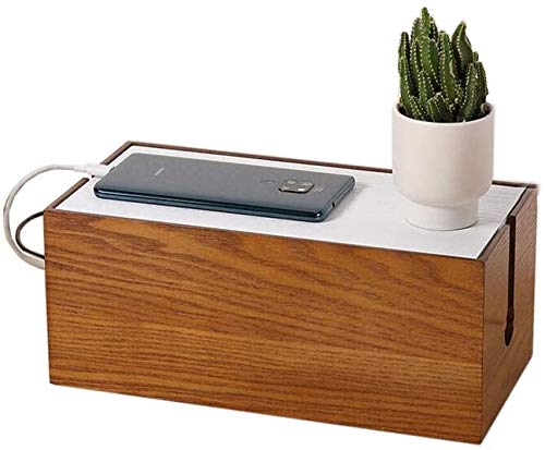 Router-Rack Regale rustikale Holzkabel-Management-Box, Kabelorganisator, Lagerhalter for Schreibtisch, TV, Computer, USB-Nabe, System zum Abdecken,