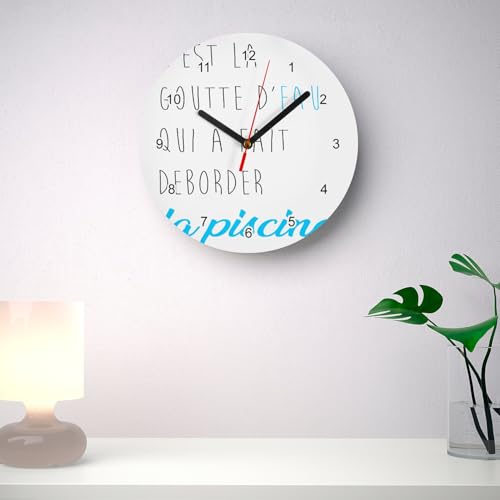 Horloge murale design verre blanc goutte d'eau piscine - 4