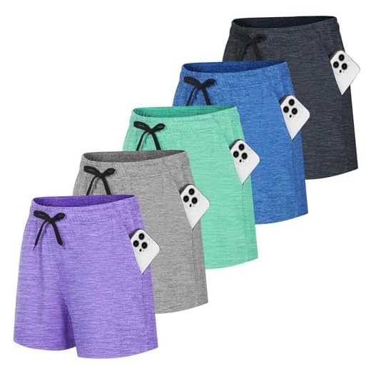 HovSiyla 5 Pack Women Quick Dry Shorts Moisture Wicking Pockets Lightweight Gym Workout Running Summer Athletic Casual Wear 5 Set A Large