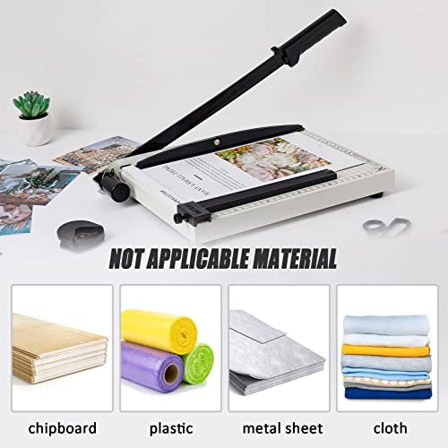 Tainse Paper Cutter, Paper Trimmer 12” Cutting Length With Safety Blade Lock, 10 Sheets Capacity, Heavy Duty Metal Base, Paper Slicer Cutter For Home, Office - White #TOP5