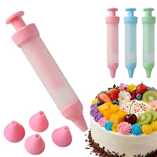 THQAE 3 Pièces Stylo a Douille Patisserie, Douille Patisserie, Stylo à Ecrire en Silicone, Douille Patisserie en Silicone, Poches à Seringue Gâteau