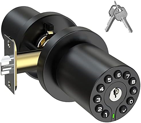 BOTHSTAR Keypad Door Knob with Key, Keyless Code Entry Lock, Auto Lock, 50 User Code, Easy to Install, for Home ,Office, Hotel, Bedroom, Garage, No Deadbolt