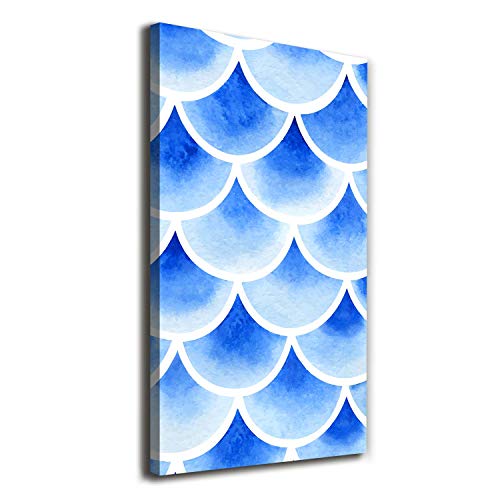 Tirages sur toile Tulup haut de gamme motifs écailles de poisson bleu pour décoration murale