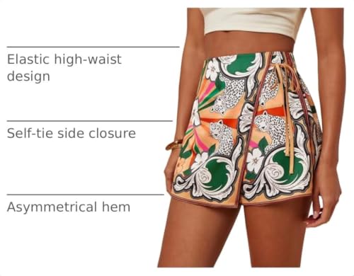 Image of SweatyRocks Women's Boho Mini Skirts Floral Shorts Tie Side Wrap Skorts