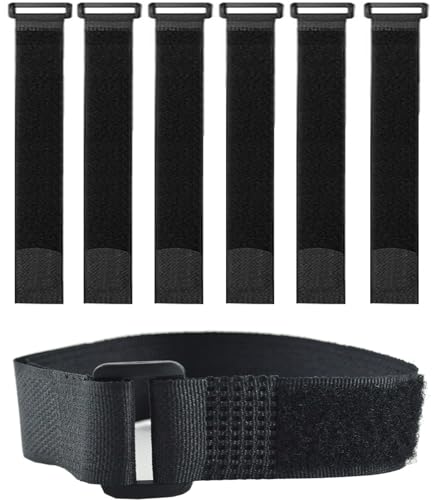 HUAHAITGCH 6 Pack (24 x 2 Inch) Reusable Fastening Cable Straps Adjustable Multi-Purpose Hook and Loop Straps Nylon Cable Ties for Wire Cable Management Home Office Garage Outdoor Organization