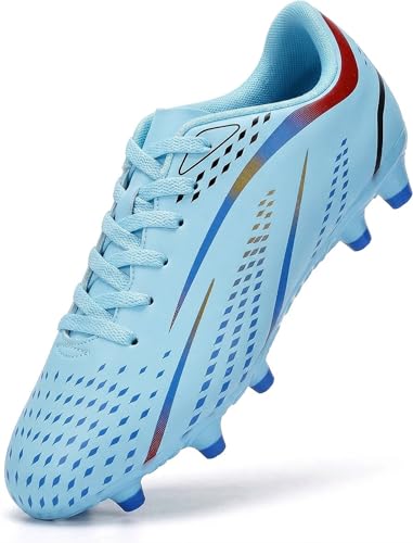DEORUMN Soccer Cleats Mens Womens Soccer Shoes Football Cleats Blue