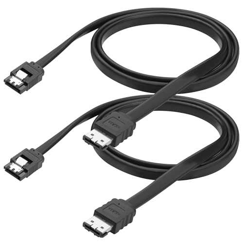 Image of ELFJMZP SATA to eSATA Cable, Copper Core with Locking Latch, 6Gbps SATA III Data Transfer Cord for HDD SSD Hard Drive Enclosure, External SATA to eSATA Converter Cable 100cm/3.3ft(2 Pack)