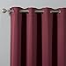 Best Home Fashion Basic Thermal Insulated Blackout Curtains - Antique Bronze Grommet Top - Burgundy - 52