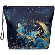 Butterfly Makeup Bag Large Capacity Waterproof Travel Toiletry Bag Storage Bags Opening Cosmetic Bag Zipper Cosmetic Bag for Women Great Gift for Her