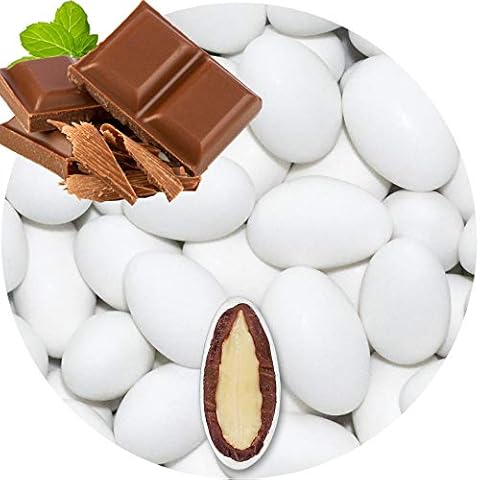 EinsSein 1kg Schokomandeln Milchschoko weiss matt Hochzeitsmandeln Mandeln Hochzeit Taufmandeln Gastgeschenke Zuckermandeln Bonboniere Confetti Badem sekeri Gastgeschenk Zucker Candy Bar Süssigkeiten Cover
