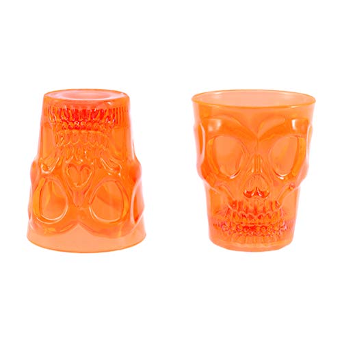 DOITOOL 4 peças de copos de caveira de Halloween com copos de bebida luminosos e divertidos para fes