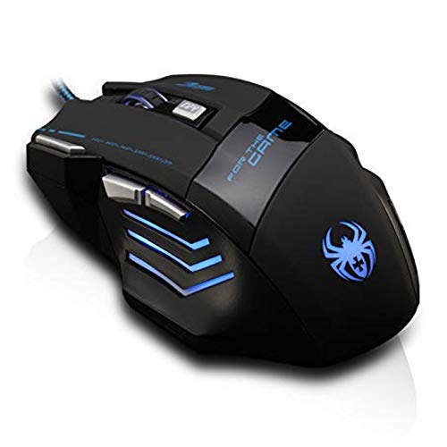 Winnes Souris, Souris Optique Optique Filaire Souris Optique Professionnelle, avec DPI réglable en 5 étapes 1000/1600/2400/3200/7200, avec 7 Boutons Souris Ergonomique Filaire pour Windows, Mac Cover