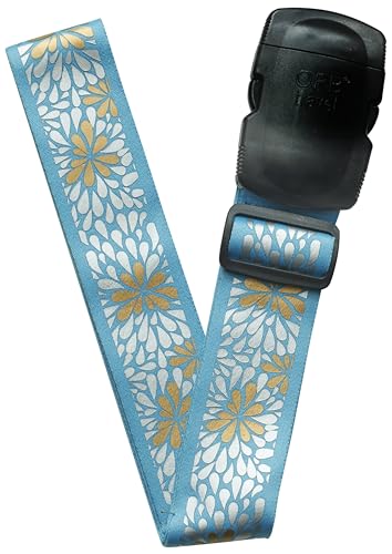 ORB Travel LS326 Blooms Luggage Strap Turquoise Gold