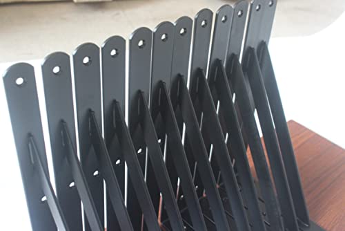 Mhmydz BXGZC-271 12 Pack L11 Inch X H 8 Inch Black Heavy Duty Shelf Brackets thumb #3