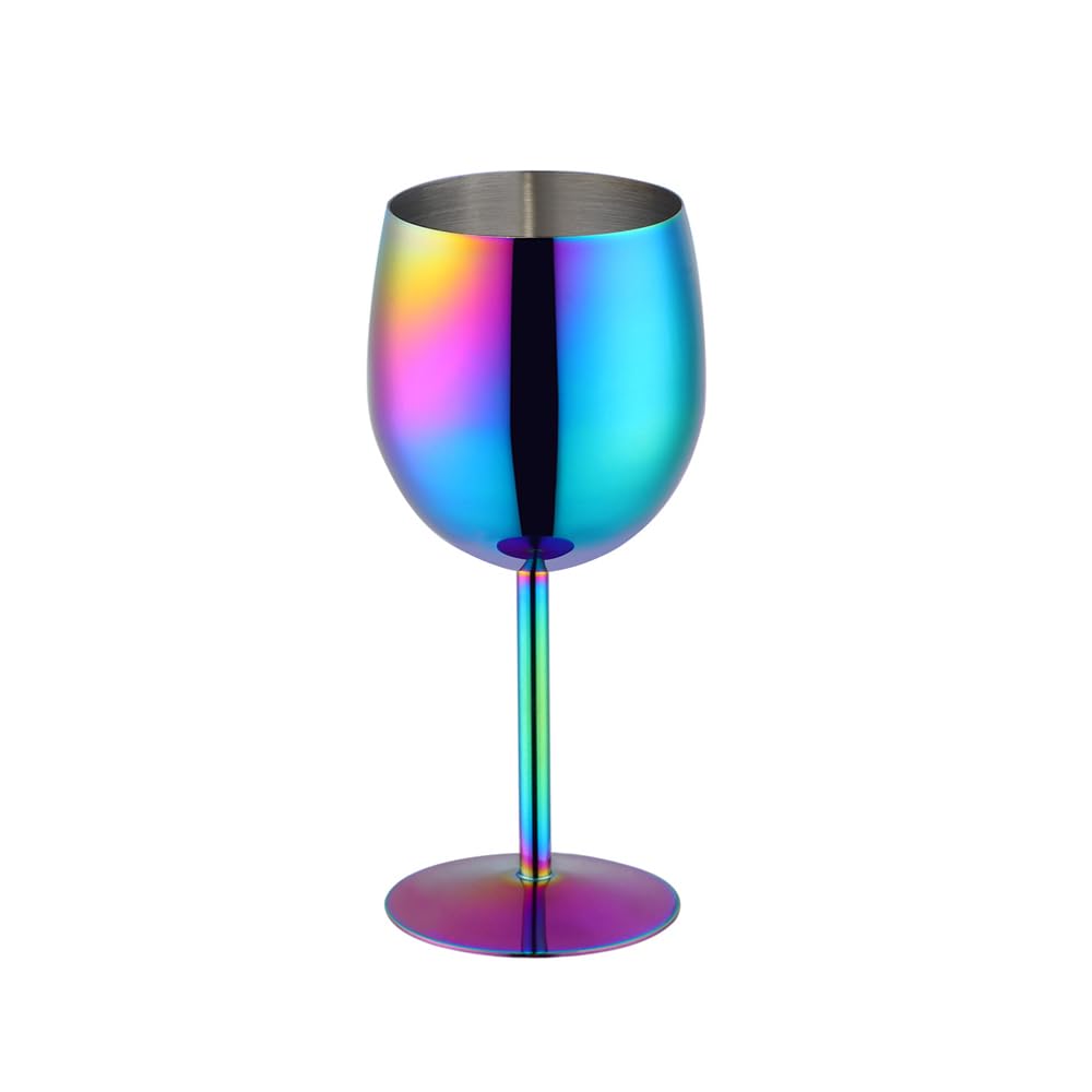DOCBLACK Unbreakable Wine Glasses set Stainless Steel Red White Wine Goblet Metal 11.8 oz(350 ml) Fancy Unique Glasses for Wine Lovers Gifts Champagne