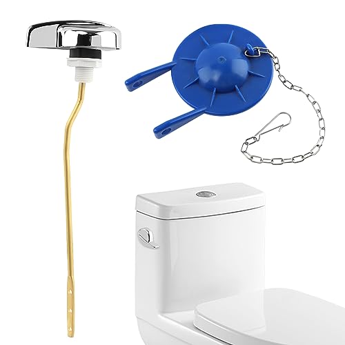 QWLWBU Kit universal de repuesto para mango de inodoro, mango de palanca de descarga de tanque de inodoro, palanca de viaje de inodoro de montaje lateral/angular, kit de repuesto de manija de inodoro