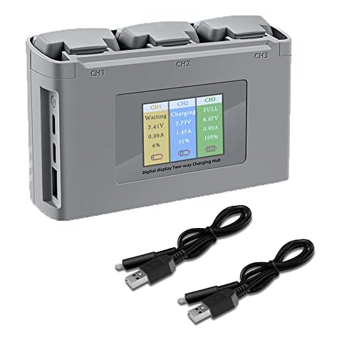 AIROKA Mini 4K/ Mini SE/Mini2 Two-Way Battery Charging Hub Drone Battery Charger Charge Three Batteries in Sequence,Compatible with DJI Mini 4K /Mini SE/Mini 2 Drone Accessories Cover
