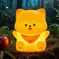 POSSHE Red Panda Night Light with Squishy Soft Silicone, RGB Flashing Color, Dimmable Rechargeable Portable Touch Red Panda Gifts Decor for Girls Boys